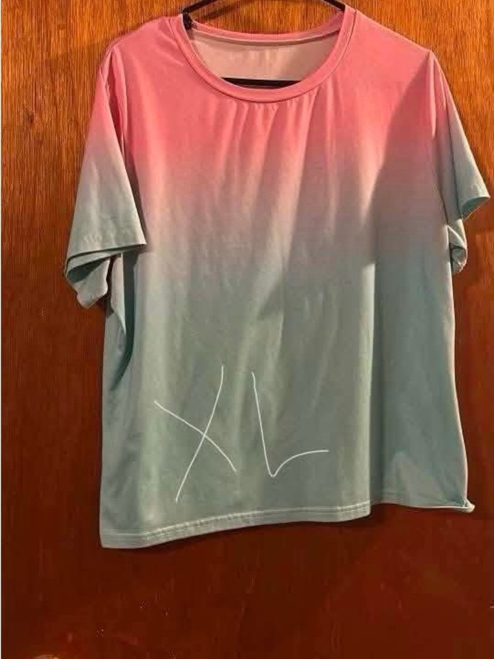 Ombre Pink to Light Blue Short Sleeve Tee